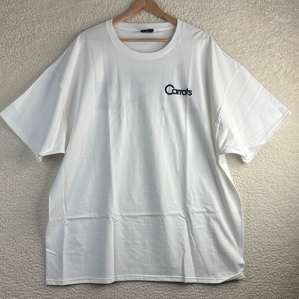 NWOT Anwar Carrots Mens White 100% Cotton Logo Graphic Print T-Shirt Size XXL